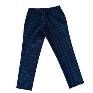 UNIQLO Women's XL Plaid Dress Pants Elastic Waist Pull On Career Casual